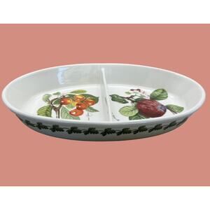 Vintage Portmeirion Pomona 1990s 11" Dual Compartment Veggie Serving Dish
